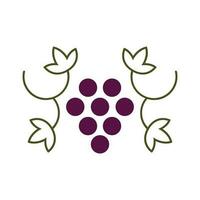 uva e le foglie vettore icona design. vino logo design.