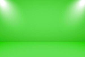 vettore illustrazione di vuoto studio con illuminazione e verde sfondo per Prodotto Schermo