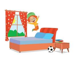 Camera da letto e bambini vettore illustrazione