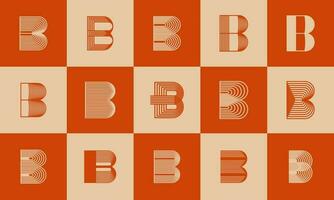 lusso astratto dinamico linea lettera B logo icona. geometrico miscela linea iniziale b. vettore