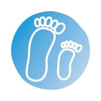 icone di stile del blocco delle impronte dei piedi vettore