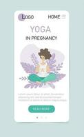yoga nel gravidanza. verticale ragnatela App modello per yoga studio o in linea classe. benessere e salutare stile di vita nel incinta vettore