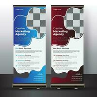 modello di progettazione banner roll up business aziendale vettore