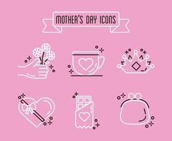 pacchetto di icone di giorno di madri vettore