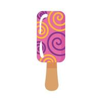 delizioso gelato in stick con icona di stile piatto a spirale vettore