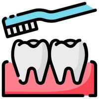 dente spazzolatura vettore pieno schema icona