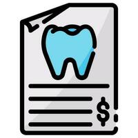 dentale fattura vettore pieno schema icona