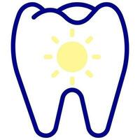 dente caldo dolore vettore colorato icona