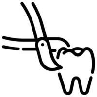 dente estratto vettore schema icona