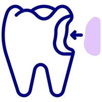 dente Riempimento vettore colorato icona