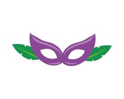 maschera di celebrazione del martedì grasso con pianta di foglie vettore