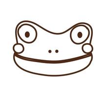 simpatica icona del personaggio della rana vettore
