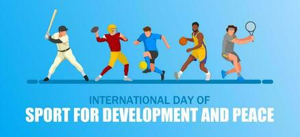 internazionale giorno di sport per sviluppo e pace. vettore illustrazione. adatto per manifesto, striscioni, campagna e saluto carta.