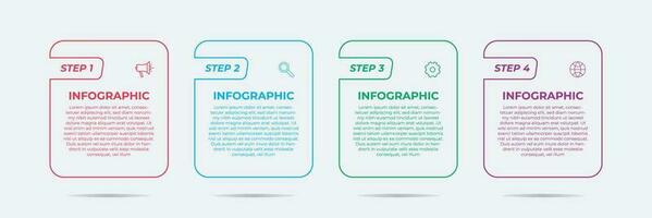 attività commerciale processi Infografica modello. 4 passaggi infografica modello. eps 10 vettore. vettore