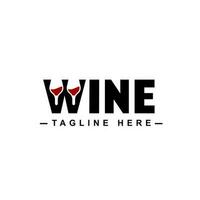 vino bicchiere logo. lettera w logo di rosso e bianca vino sfondo vettore