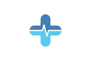 medico pulse attraversare logo design vettore