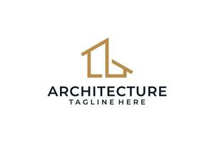 minimalista linea arte architettura logo design vettore