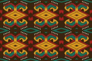 ikat damasco paisley ricamo sfondo. ikat triangolo geometrico etnico orientale modello tradizionale. ikat azteco stile astratto design per Stampa trama, tessuto, sari, sari, tappeto. vettore
