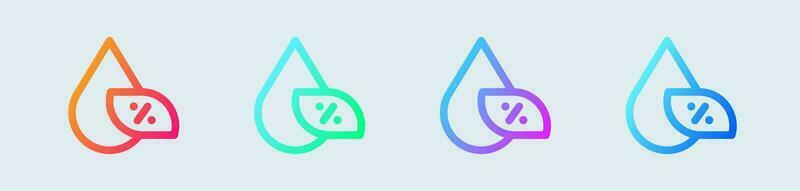 umidità linea icona nel pendenza colori. acqua segni vettore illustrazione.