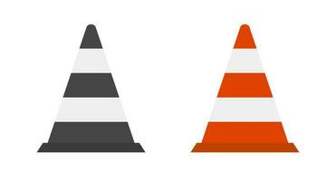 piatto design traffico cono icona impostare. strada coni. utensili per strada controllo a costruzione siti. vettore. vettore