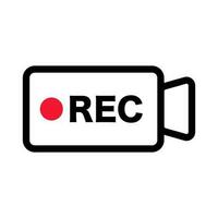 registrazione telecamera icona. video registrazione. rec. vettore. vettore