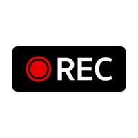 rec icona per video telecamera registrazione. vettore. vettore