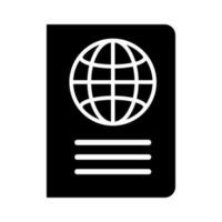 passaporto silhouette icona. effetti personali per internazionale viaggio. vettore. vettore