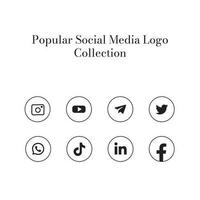 popolare sociale Rete logo icona collezione vettore