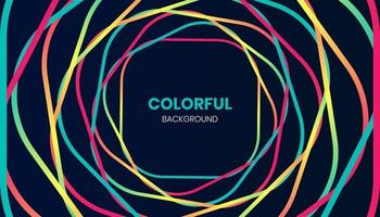 sfondo astratto colorato circolare, sfondo astratto con linee ondulate colorate vettore