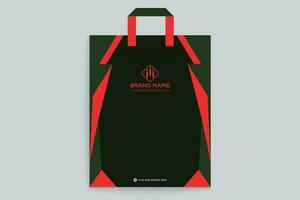 rosso e nero colore shopping Borsa design vettore