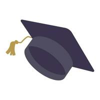 semplice la laurea cap. accademico cap. Università formazione scolastica cappello illustrazione. la laurea concetto simbolo icona vettore