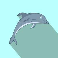 blu delfino icona piatto illustrazione di blu delfino vettore icona.