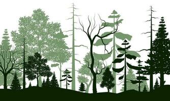 verde albero foresta sfondo. mano disegnato isolato illustrazioni. vettore