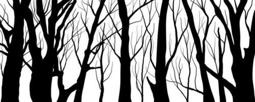 nero ramo albero o nudo alberi sagome. mano disegnato isolato illustrazioni. vettore