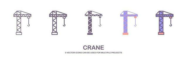 costruzione, gru, costruzione lineare icona. magro linea illustrazione. Torre gru. contorno simbolo. vettore isolato schema disegno. modificabile ictus