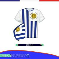 Rugby maglia di Uruguay nazionale squadra con bandiera. vettore