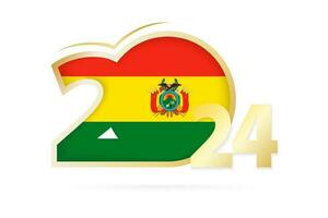 anno 2024 con Bolivia bandiera modello. vettore