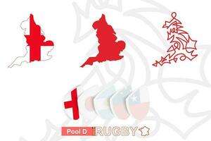 mappe di Inghilterra nel tre versioni per Rugby internazionale campionato. vettore