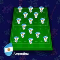 argentina nazionale Rugby squadra su il Rugby campo. illustrazione di Giocatori posizione su campo. vettore