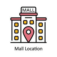 centro commerciale Posizione vettore riempire schema icona design illustrazione. carta geografica e navigazione simbolo su bianca sfondo eps 10 file