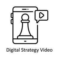 digitale strategia video vettore schema icona design illustrazione. in linea streaming simbolo su bianca sfondo eps 10 file