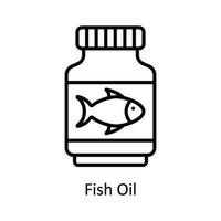 pesce olio vettore schema icona design illustrazione. farmacia simbolo su bianca sfondo eps 10 file