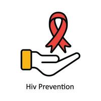 hiv prevenzione vettore riempire schema icona design illustrazione. farmacia simbolo su bianca sfondo eps 10 file