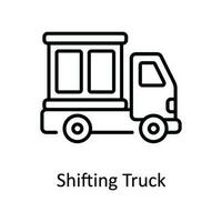 mutevole camion vettore schema icona design illustrazione. casa riparazione e Manutenzione simbolo su bianca sfondo eps 10 file