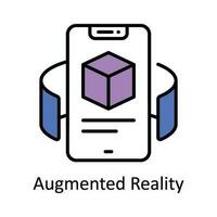 Augmented la realtà vettore riempire schema icona design illustrazione. inteligente industrie simbolo su bianca sfondo eps 10 file