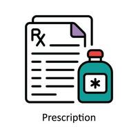 prescrizione vettore riempire schema icona design illustrazione. farmacia simbolo su bianca sfondo eps 10 file