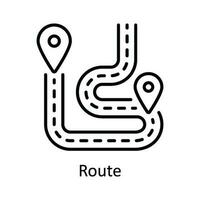 itinerario vettore schema icona design illustrazione. carta geografica e navigazione simbolo su bianca sfondo eps 10 file