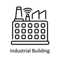 industriale edificio vettore schema icona design illustrazione. inteligente industrie simbolo su bianca sfondo eps 10 file