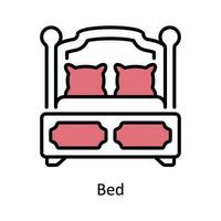 letto vettore riempire schema icona design illustrazione. viaggio e Hotel simbolo su bianca sfondo eps 10 file