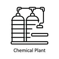 chimico pianta vettore schema icona design illustrazione. inteligente industrie simbolo su bianca sfondo eps 10 file